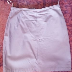 Lilac leather 21" pencil skirt.  Size 14